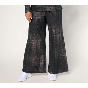 Peace Love World Women's Petite Pants PS French Terry Pull-On Black A698283